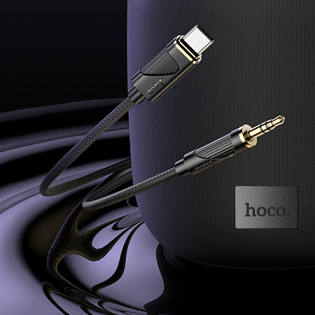 AUX Audio кабель 3,5 мм на Type-C, UPA30, HOCO, черный