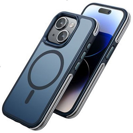 Чехол для iPhone 15, PC+TPU, Магнитный (MagSafe), AS5, HOCO, синий