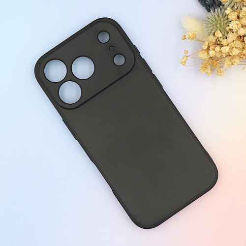 Чехол силиконовый для iPhone 17 Pro, с микрофиброй внутри, с защитой камеры, X-CASE, черный