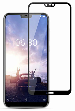 Защитное стекло на Nokia 7.1, Silk Screen 2.5D, черный, X-CASE