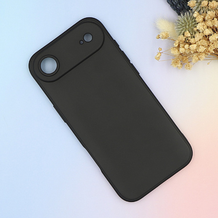 Чехол силиконовый для iPhone 17 Air, с микрофиброй внутри, с защитой камеры, X-CASE, черный