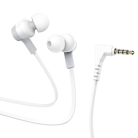 Проводные наушники M86, Oceanic universal earphones, HOCO, вакуумные с микрофоном, белые