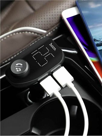 Bluetooth FM модулятор, E45, HOCO, черный