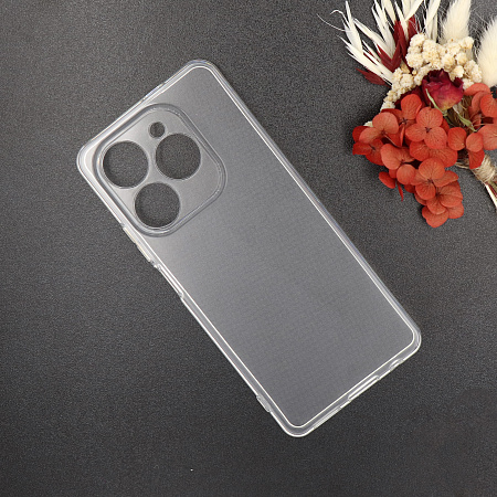 Чехол силиконовый для TECNO Spark 20 Pro, с защитой камеры, X-CASE, прозрачный