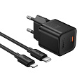 Сетевое зарядное устройство, 1 PD 35W (N66), HOCO, Type-C to Lightning, черный