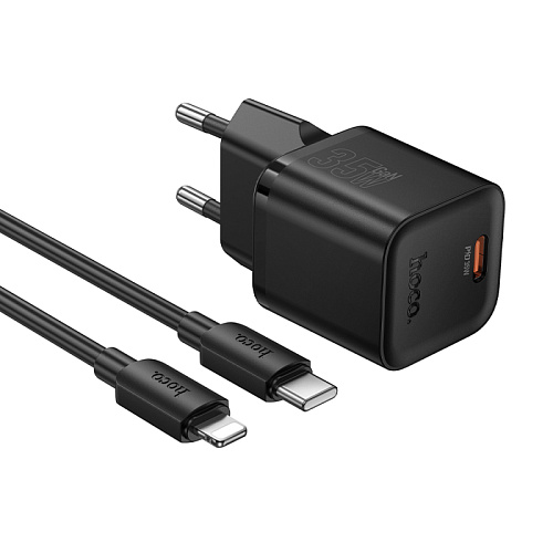 Сетевое зарядное устройство, 1 PD 35W (N66), HOCO, Type-C to Lightning, черный