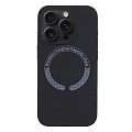 Чехол-накладка для iPhone 15 Pro, Silicon Case, магнитный (MagSafe), без лого, X-CASE, черный