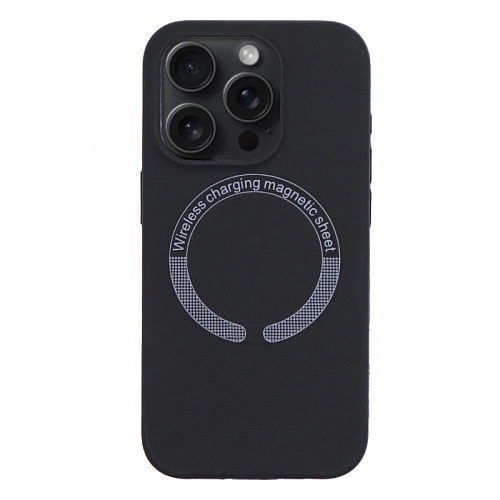 Чехол-накладка для iPhone 15 Pro, Silicon Case, магнитный (MagSafe), без лого, X-CASE, черный