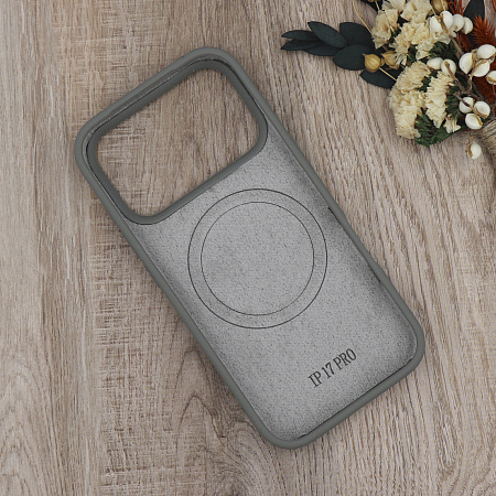 Чехол-накладка для iPhone 17 Pro, Silicon Case, магнитный (MagSafe), без лого, X-CASE, серый