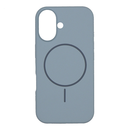 Чехол-накладка для iPhone 16, Silicon Case, магнитный (MagSafe), без лого, X-CASE, светло-голубой