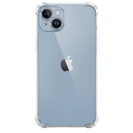 Чехол силиконовый для iPhone 15 (6.1), усиленные края, с защитой камеры, X-CASE, прозрачный