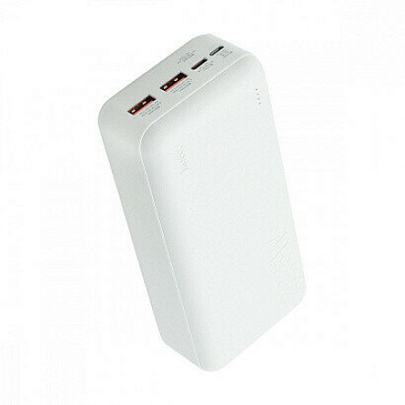 Универсальный Доп. Аккумулятор 30000mAh, J101B, HOCO, выход: 2 USB (22.5W)+1 PD (20W), белый