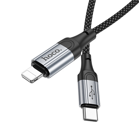 Кабель Lightning to Type-C (PD), HOCO, X102, 1M, черный