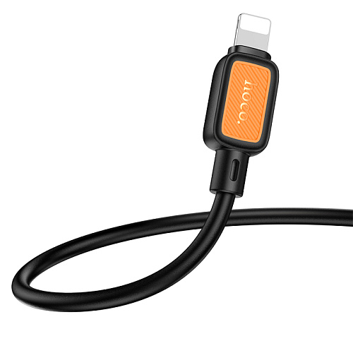 USB дата кабель Lightning, HOCO, X108, 1м, силиконовый, черный