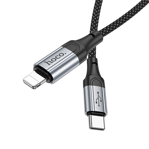 Кабель Lightning to Type-C (PD), HOCO, X102, 1M, черный