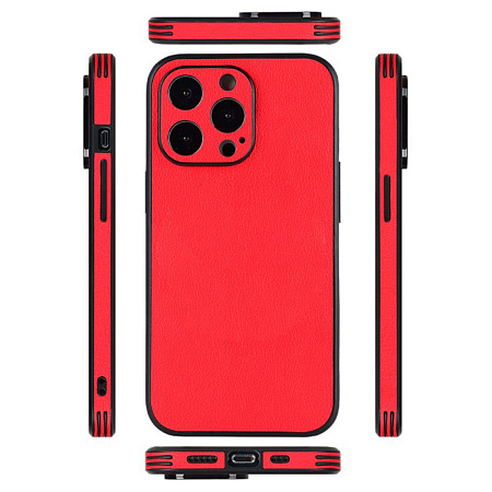 Чехол силиконовый для iPhone 14 Pro (6.1), экокожа, DU DU, красный