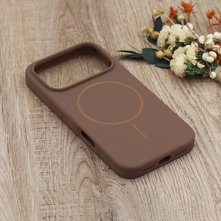 Чехол-накладка для iPhone 17 Pro Max, Silicon Case, магнитный (MagSafe), без лого, X-CASE, коричневый