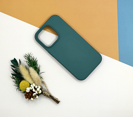 Чехол-накладка для iPhone 14 Pro, Silicon Case, без лого, зеленый лес