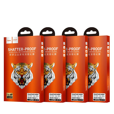 Защитное стекло для iPhone 7 Plus/8 Plus (A1), HOCO,Shatterproof edges, 3D, закруглённое, черное