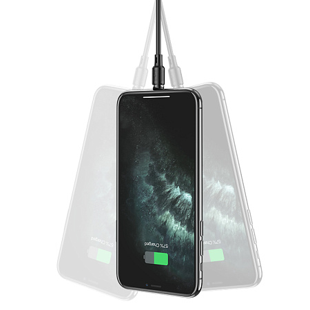 USB дата кабель Lightning, HOCO, X52, магнитный, черный