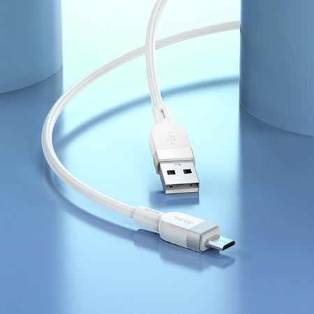 USB Кабель Micro, HOCO, X109, силиконовый, 1м, белый