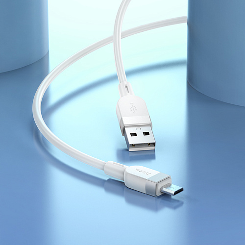 USB Кабель Micro, HOCO, X109, силиконовый, 1м, белый