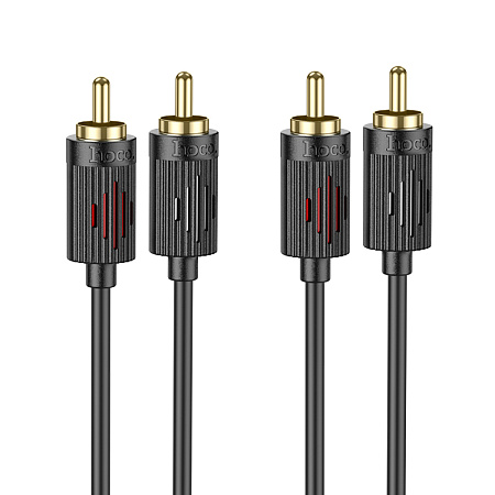 Кабель с RCA на RCA, UPA29, HOCO, колокольчики, черный