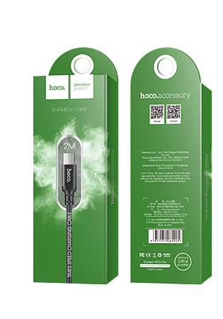 USB Кабель Micro, HOCO, X14, 2М, черный