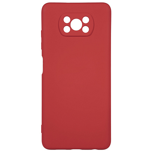 Чехол силиконовый для Xiaomi Poco X3/Poco X3 Pro/Poco X3 NFC, good quality, с защитой камеры, X-CASE, красный