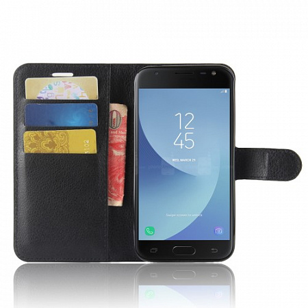 Чехол-книжка для Samsung J250F, Galaxy J2 (2018)/J2 Pro (2018), боковой, черный