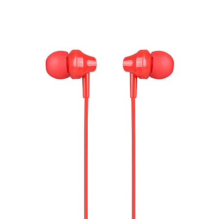 Проводные наушники M14 Universal Earphone, вакуумные с микрофоном, HOCO, красные