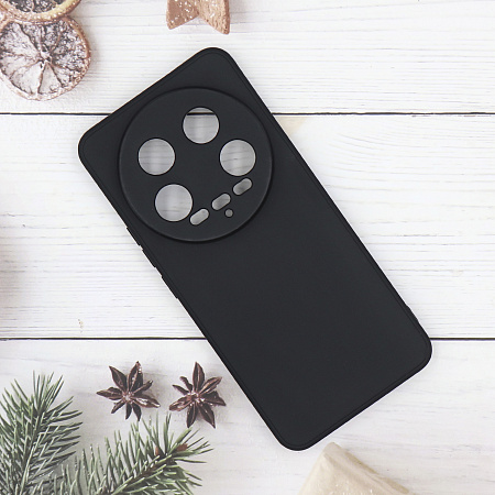 Чехол силиконовый для Xiaomi 14 Ultra, с микрофиброй внутри, с защитой камеры, X-CASE, черный