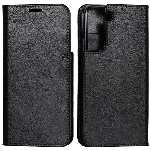 Чехол-книжка для Samsung Galaxy S22, боковой, экокожа, черный