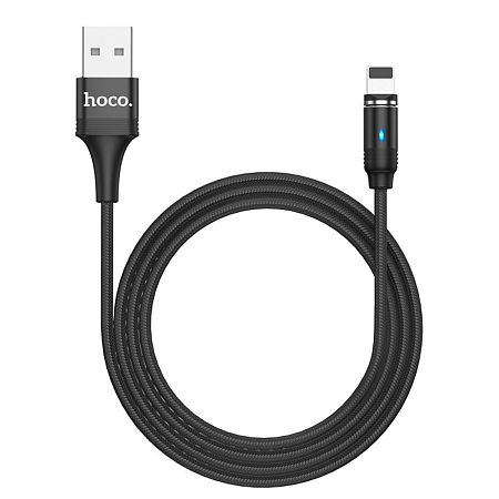 USB дата кабель Lightning, HOCO, U76, магнитный, черный