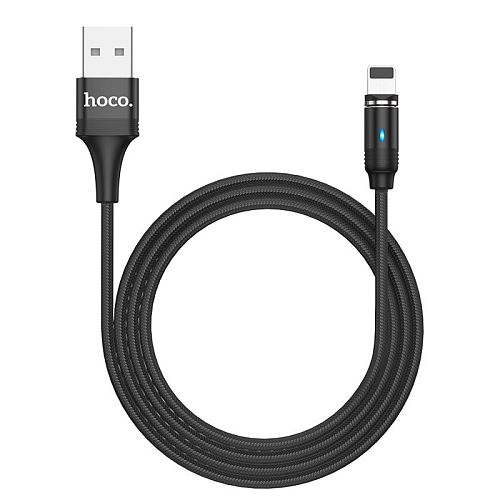 USB дата кабель Lightning, HOCO, U76, магнитный, черный