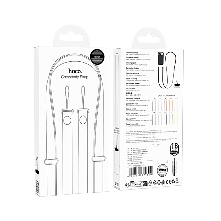 Шнурок для телефона универсальный, GH11, Hoco, стильный, цвет черный
