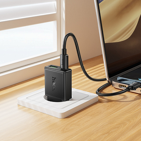 Сетевое зарядное устройство, 1 PD 20W + 1 USB 3.0 QC (N73), HOCO, черный