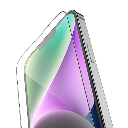 Защитное стекло на iPhone 13 (6.1)/13 Pro/14/16e, G16, HOCO, Guardian shield serie, черное