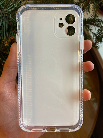 Чехол силиконовый для iPhone 11 (6.1), переливающийся, X-CASE, розово-желтый