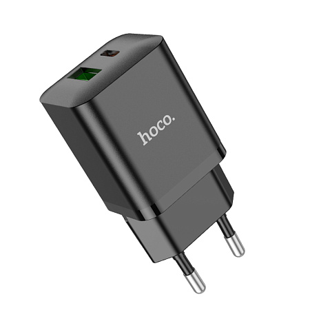 Сетевое зарядное устройство, 1 PD 18W + 1 USB 3.0 QC (N28), HOCO, черный