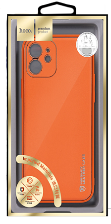 Чехол силиконовый для IPhone 11, Graceful Leather series, HOCO, оранжевый