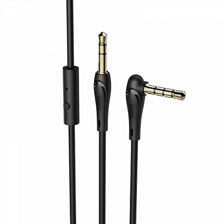 AUX Audio кабель 3,5 мм, UPA15, HOCO, угловой, черный
