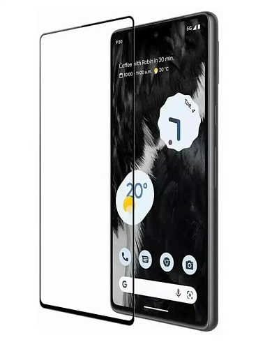 Защитное стекло на Google Pixel 7, прозрачное с черной рамкой, X-CASE