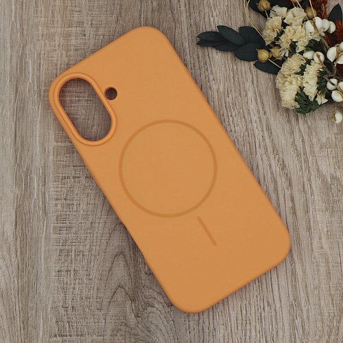 Чехол-накладка для iPhone 17, Silicon Case, магнитный (MagSafe), без лого, X-CASE, оранжевый