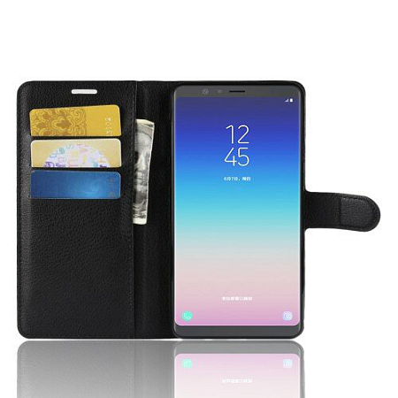 Чехол-книжка для Samsung G8850, Galaxy A8 Star/A9 Star, боковой, черный