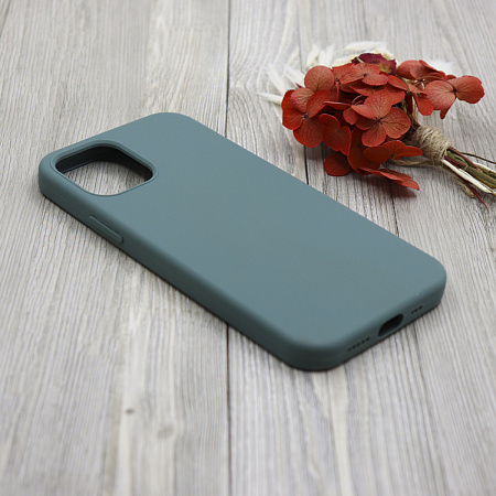 Чехол - накладка для iPhone 12/12 Pro, Silicon Case, без лого, зеленый лес
