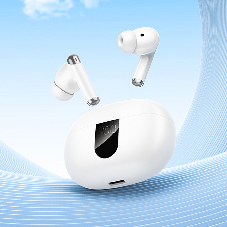 Беспроводные наушники EQ26, HOCO, заряд в процентах, шумоподавление ANC+ENC, белый