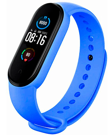 Ремешок на руку для Mi band 5/6, силиконовый, синий