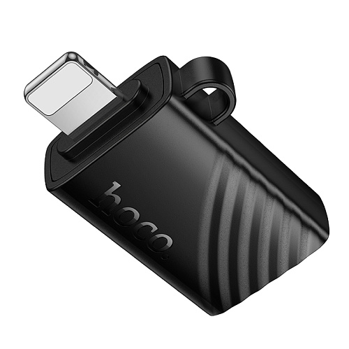 Картридер Lightning, HB53, HOCO, поддержка microSD карт, черный