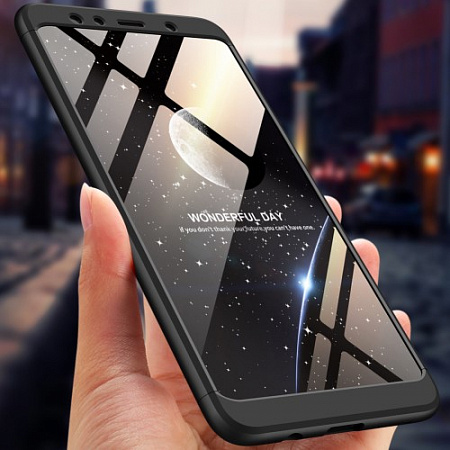 Чехол-накладка для Samsung Galaxy A7 (2018), A750F, из 3х частей, черный